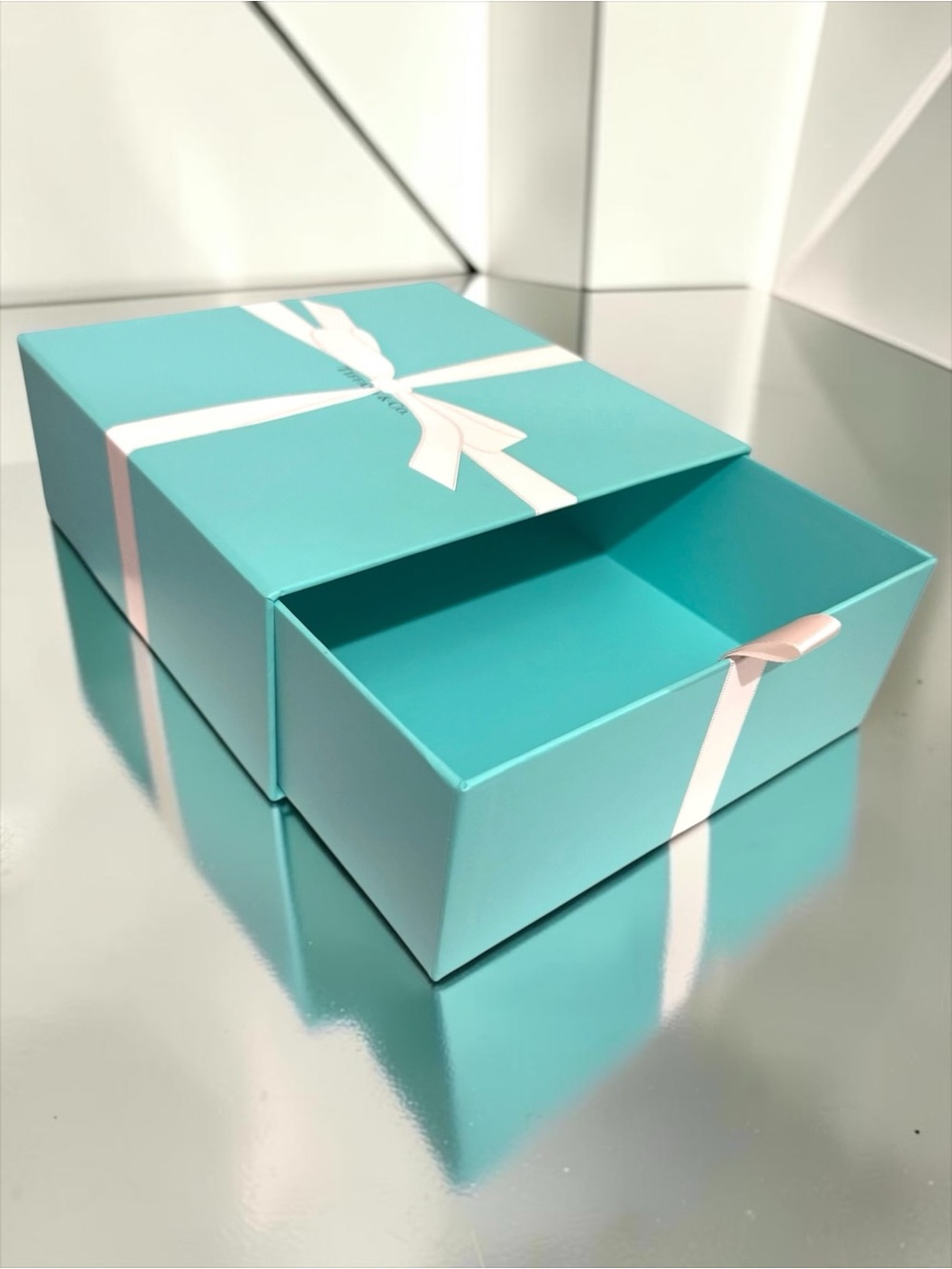 Tiffany & Co. Authentic Large Rigid Gift Box - Slide Out Drawer & Ribbon Pull.